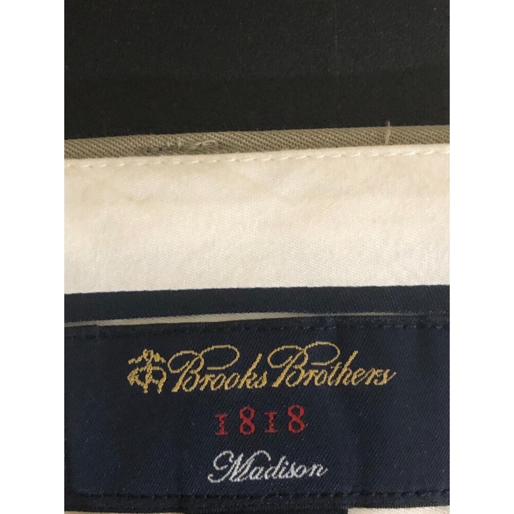 Brooks Brothers Madison Khaki Pants Mens Beige 36x30 %100 Wool - Picture 4 of 5